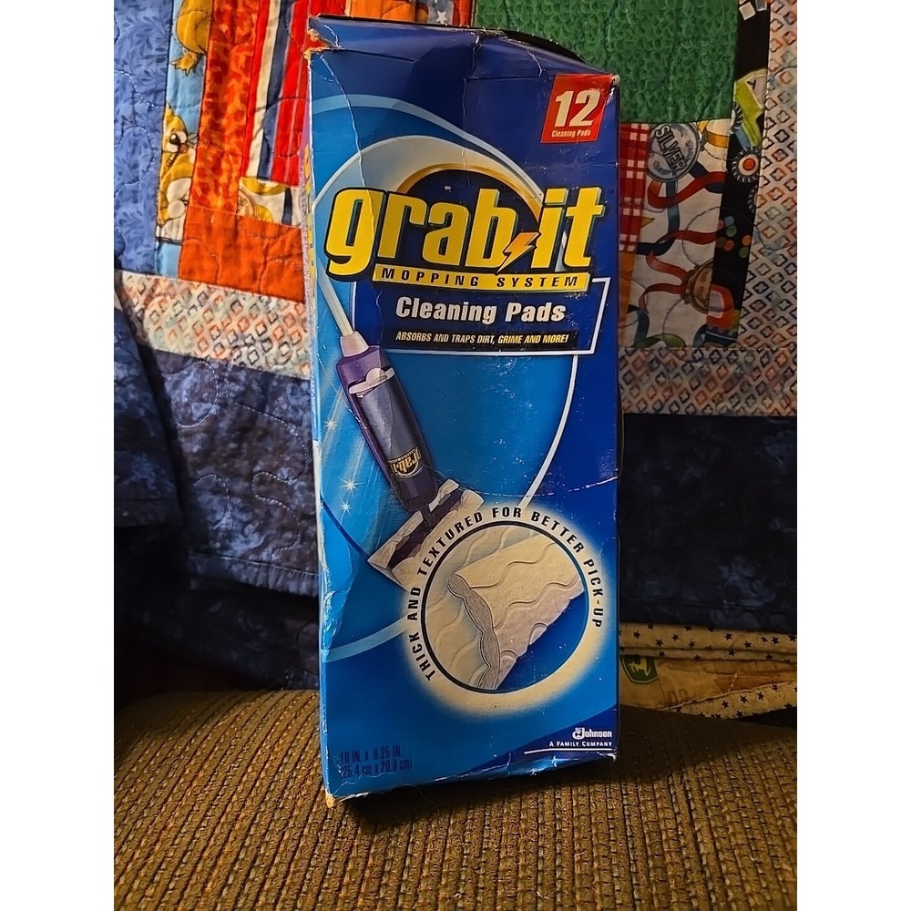 New GRAB IT Mopping System Cleaning Refill Pads Box of 12 Discontinued - Picture 4 of 4